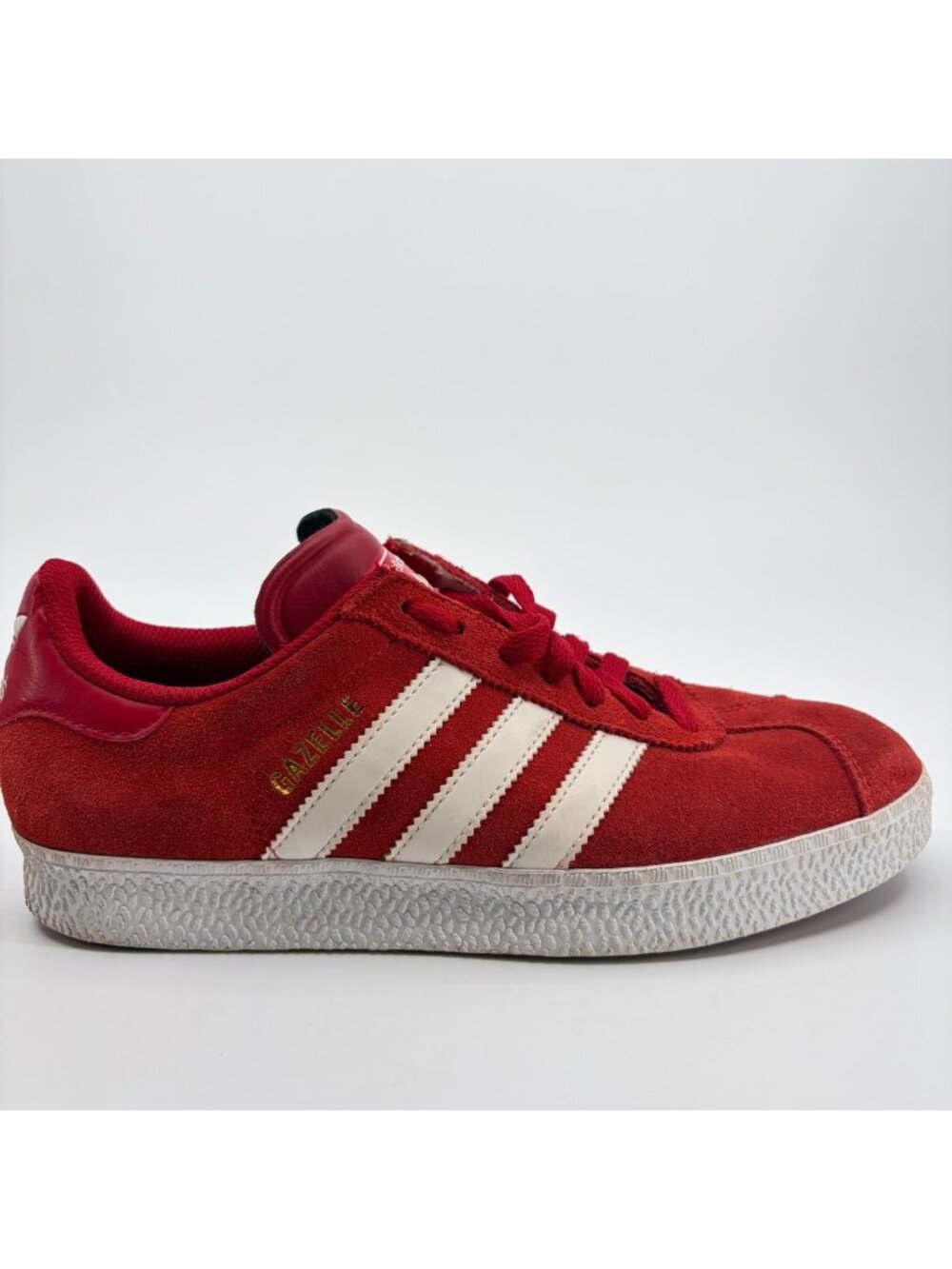 Adidas Gazelle 2 Mens Size 6.5 Red White Athletic Suede Walking Shoes Sneakers
